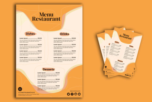 Download Restaurant Menu Flyer Print Template - Print template Collection