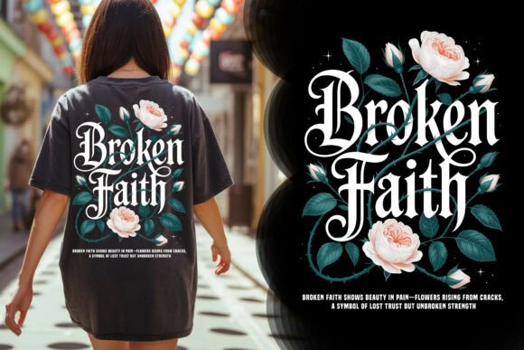 Download Broken Faith Floral Typography Tee - Floral Collection