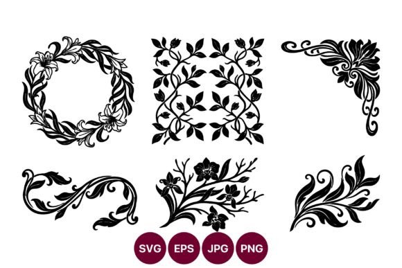 Download Ornamental Floral Flourishes Clip Art - Floral Collection