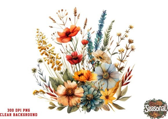 Download Boho Flowers Bouquet Watercolor Clipart - Premium Resources