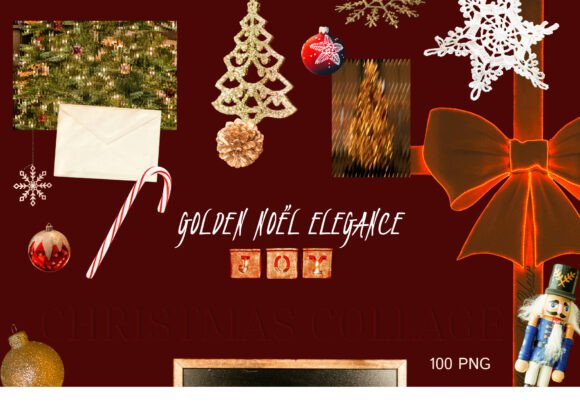 Download Golden Noël Elegance PNG Collection - Golden Collection