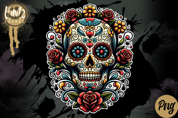 Download Sugar Skull Floral PNG Design - Floral Collection