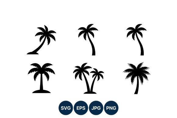 Download Palm Tree Silhouette Vector Set - Set Collection