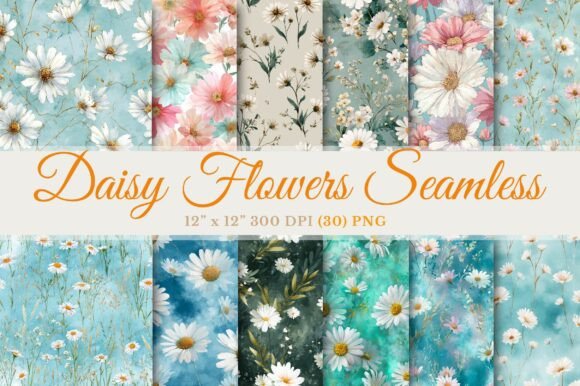 Download Daisy Flowers Watercolor Floral Seamless - Premium Resources