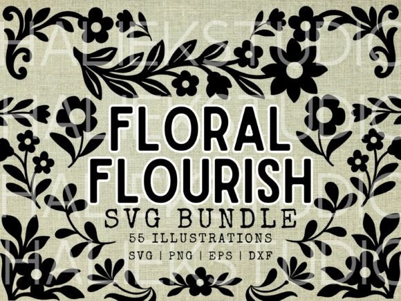 Download 55 Floral Flourishes SVG Illustrations - Floral Collection